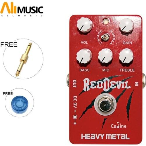 Caline CP-30 Heavy Metal guitar Effect Pedal with Vintage and Modern Style Similar to Tube Sound red color+Free Connector