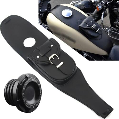 Motorcycle Black Gas Tank Oil Cap W/ Tank Tool Bag For Harley Sportster 883 1200 XL883 XL1200 Iron 883 XL883N