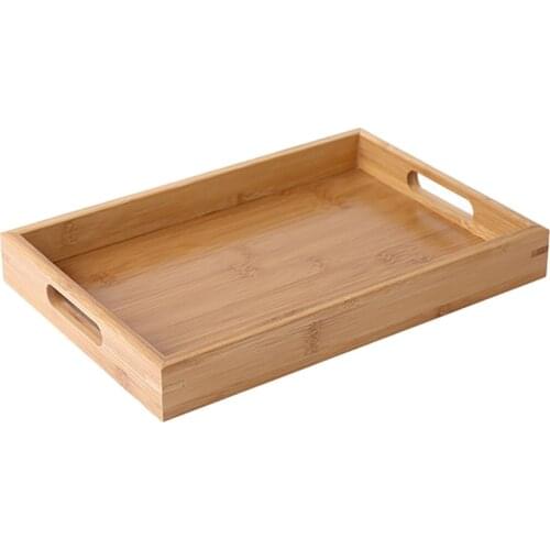 Wooden Bamboo Rectangular Serving Plate Tea Cutlery Plates Storage Pallet Fruit Plate Decoration Multiple