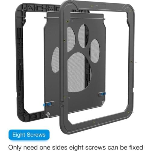 37x42cm Pet Dog Cat Door Window Screen Safety Flap Gates Pet Tunnel Dog Fence for Home with Dog Footprint Pattern Doggie Door