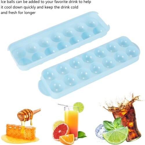 14 Grids DIY Ice Cube Tray Ball Summer Maker Sphere Round Whiskey Cocktail Drinks Mold Home Bar Tool Reusable Ice Cream Moulds