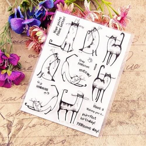 Hot sale Meow star people Transparent Clear Stamps / Silicone Seals Roller Stamp for DIY scrapbooking photo album/Card Making