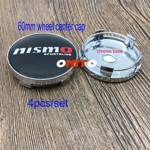 Good Quality Chrome 60mm 2.36inch 4pcs/set Car Wheel Center Cap Rim Cover Nismo logo Emblem Car Styling for tiida cube juke 370Z
