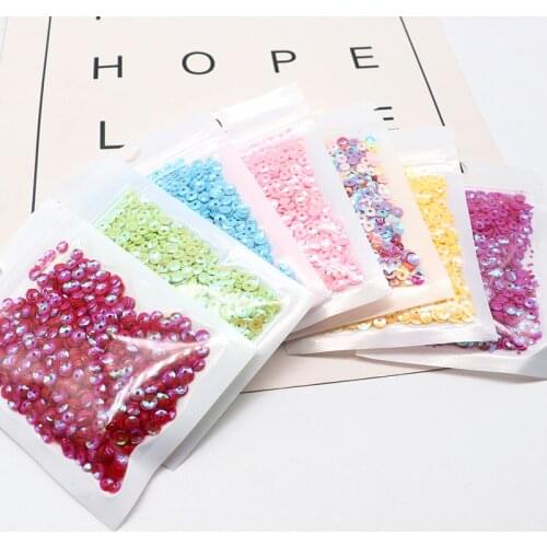 10g Multicolor Sequin Curved Cup Loose PVC Multi-Size 4mm 5mm Sequin Sewing Wedding Crafts Clothing Accessories Beaded Piece
