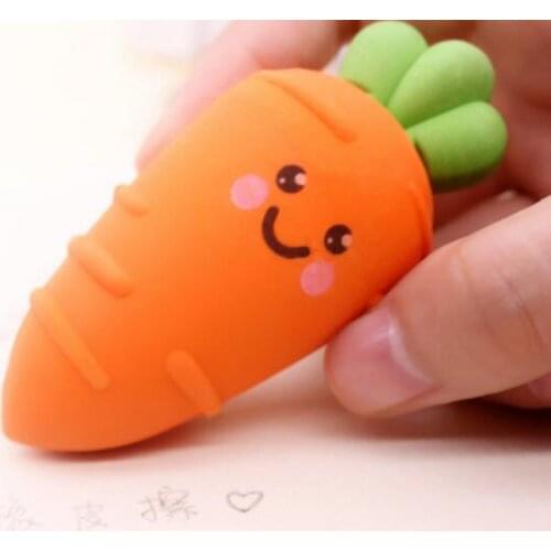 Kawaii Novelty Large Carrot Eraser Rubber Eraser Primary Student Prizes Promotional Gift Stationery Cute School Supplies Items