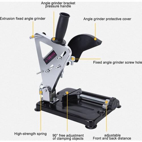 Mini Angle Grinder Bracket Full Iron DIY Cutting Machine Cast Base Suitable For 100-125 Tool Accessories