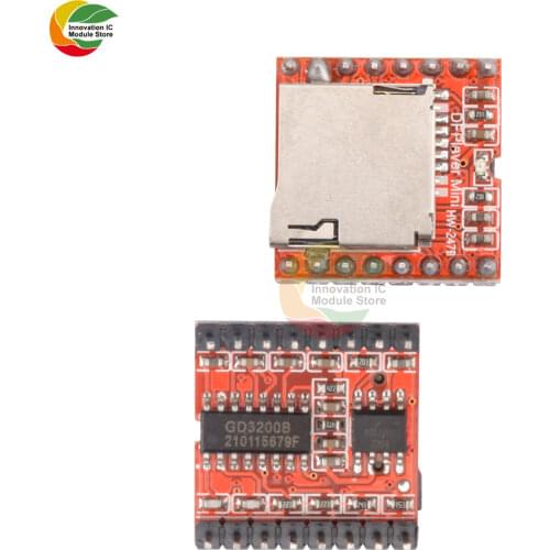 Ziqqucu DFPlayer Mini TF MP3 Player Module Micro SD Card U-Disk IO/Serial Port/AD MP3 Voice Decoder Board for Arduino