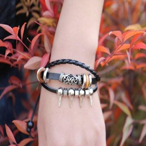 CIBOCIBO 2021 Luxury Rivet Leather Men Bracelet Punk Classic Vintage Men Bracelet Fashion Luxury Gifts For Men Pulsera Hombre