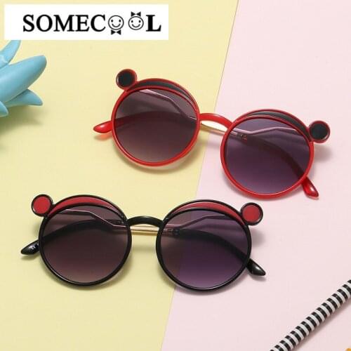 2020 NEW Mikey Mouse Ear Shape Cute Cartoon Sunglasses Vintage Round child glasses UV400 3-8 years Boys&girls Eyewear n490