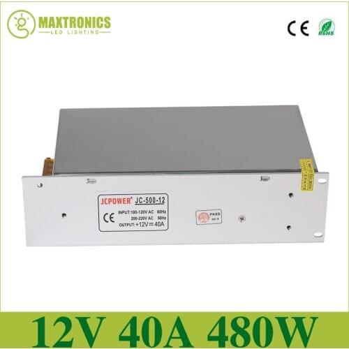 Wholesale price DC 12V 40A 480W Regulated Switching Power Supply For LED Strip Lights