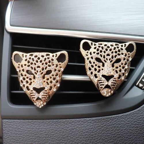 Indoor car parfume air freshener car fragrance diffuse ventilation leopard solid perfume diamond clip auto accessories