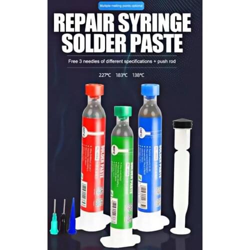 Syringe TypeLead-Free Solder Paste Suitable For Electronic Components Connectors SMT Repair BGA Chip Tin Planting