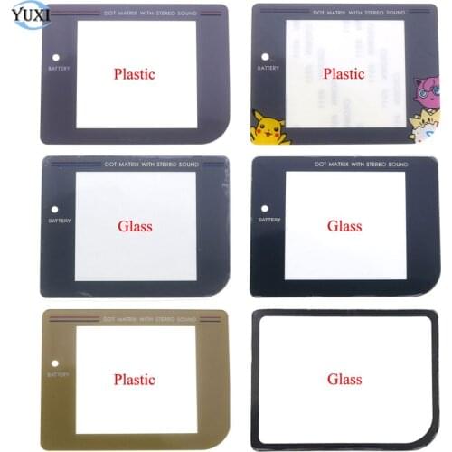 YuXi Plastic / Glass Screen Lens For Gameboy For GB Game Console with adhensive DMG-01 Lens Cover