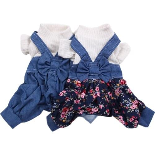 Dog Cat Dress Pet Jumpuit Dog Cat Sweater with Big Bow Pet Puppy Pleated Skirt Spring/Autumn Clothes 5 sizes 2 Colours