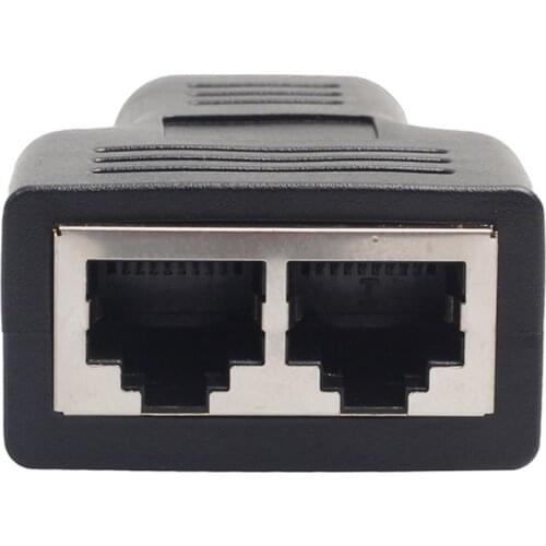 New RJ45 Splitter Adapter 1 to 2 Dual Female Port CAT5/CAT 6 LAN Ethernet Sockt Network Connections Splitter Adapter