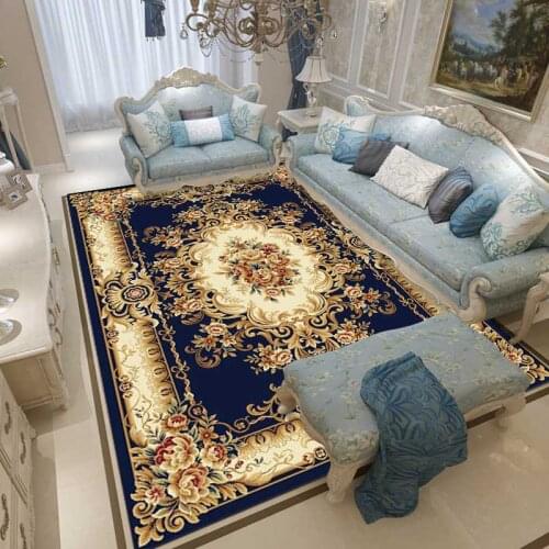 European Luxury Large Living Room Sofa and Tea Table Pattern Carpet Bedroom New House Model Room Design Style Short Velvet
