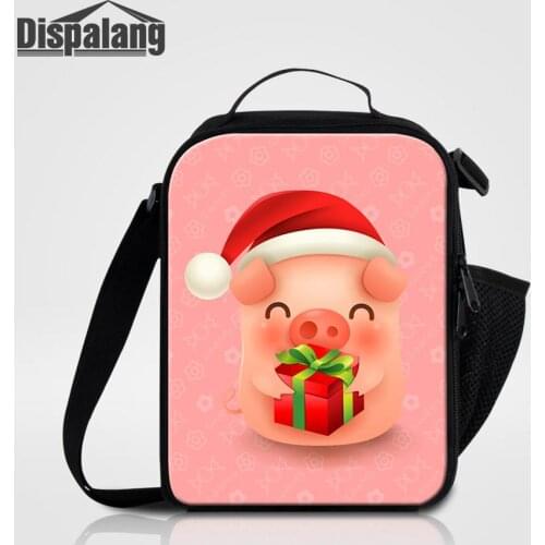 Custom Lunch Cooler Bag For School Cartoon Piggy Prints Thermal Lunch Bag Portable Picnic Children Food Bag Insulated Lunch Box