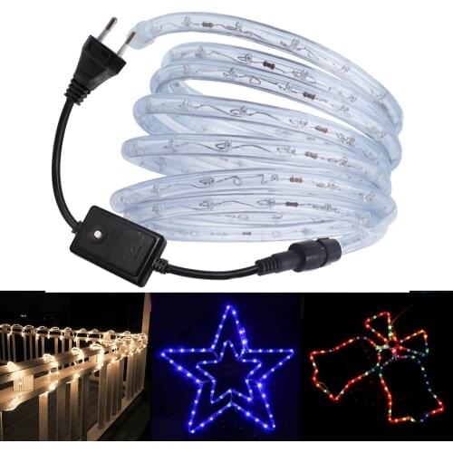 Led Neon Light 220V SMD2835 Outdoor Waterproof Fairy Lights 360 Round Rainbow Tube Neon Sign Flexible RGB Led Strip 8 Mode