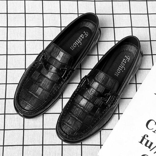 Genuine Leather Men Casual Shoes 2021 Mens Loafers Moccasins Breathable Slip on Black Comfortable fashionable Walk Shoes