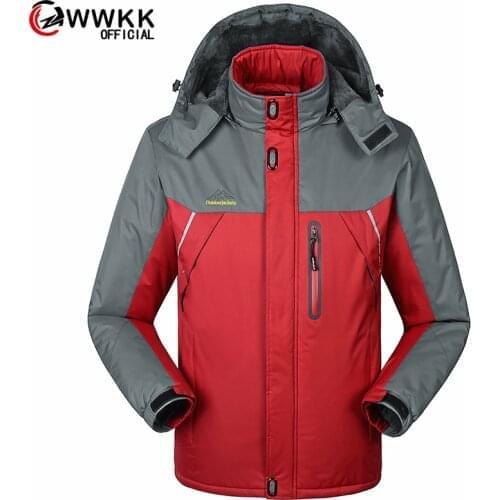 WWKK 2021 Men Winter Waterproof Fish Hooded Thermal Warm Plus Size Trek Hike Camp Ski Climb Fur Outdoor Jackets Coat Windbreaker