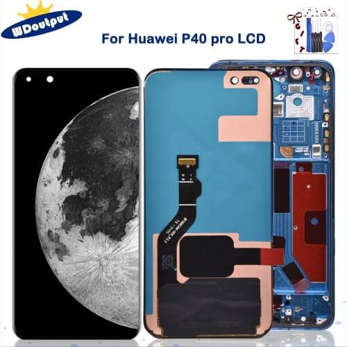 Original AMOLED Screen For HUAWEI P40 Pro LCD Display Touch Screen Digitizer Assembly With Frame For Huawei P40Pro ELS-NX9 lcd