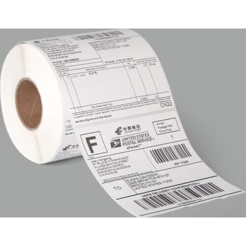 1 rollsPOS thermal label paper 100x150mm350stick continuous label roll use for Thermal printer machine Total 350 stickers