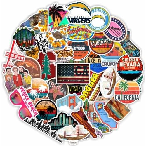 10/30/50 PCS New California State Doodle Cartoon Anime Stickers For Phone Fridge Skateboard Guitar Toy Luggage Laptop Stickers