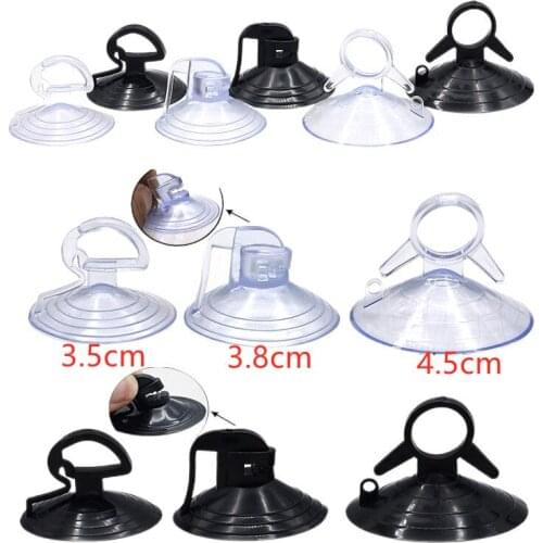 10PCS PVC Transprent/Black Rubber Suction Cup Hook Wall Hanger Car Sunshade Hooks Home Kitchen Bathroom Sucker Accessory Tool
