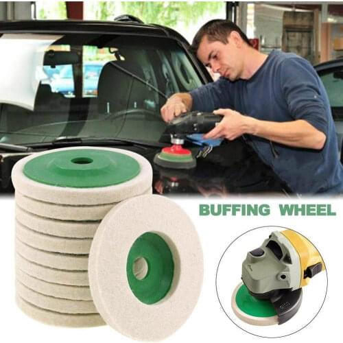 1PCS 98mm 3.86'' Wool Polishing Wheel Buffing Pads Angle Grinder Wheel Felt Polishing Disc for Metal Marble Glass