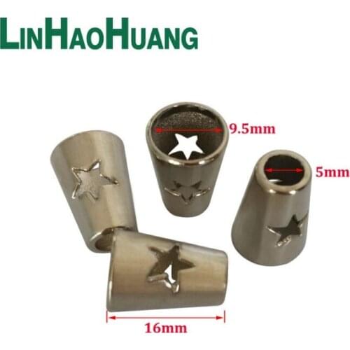 100pcs / lot star shape metal zinc alloy plugs bell cord finish lock nickel for 5mm elastic cord free shipping Stopper-16MM