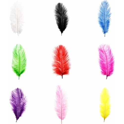 100 Pcs/Pack Beautiful Natural Ostrich Feathers Colorful Party Decor DIY Handwork Feather 15-20 CM/25-30 CM #254943