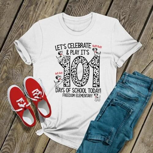 101 Dalmatians Shirt Funny 101 Days of School Dalmatian Dog Teachers Shirts Cute Teachrt T-shirt Tumblr Tops