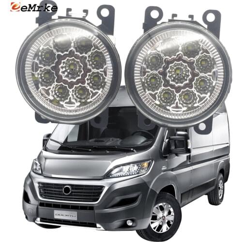2PCS Car Styling 9-Pieces LED Fog Light Lamp for Fiat Ducato Box / Bus Facelift 2014-2020 H11 12V Halogen Fog Lights DRL