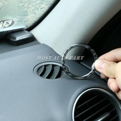 Carbon Fiber Interior Dashboard Air Vent Ring Trim For Mercedes Benz C Class W204 2005-2012 2pcs Car Decoration Car Trim