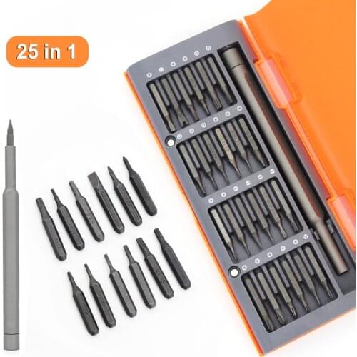 25 In 1 Screwdriver Set Precision Magnetic Screw Driver Bits Torx Hex Bit Handle Portable Mobile Phone Car Repair Kit Hand Tools
