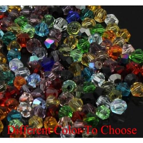 4mm 2000Pcs/lot wholesale hot strand Bicone Faceted Glass Crystal Beads Colored Mixed black bracelet necklace Making Spacer