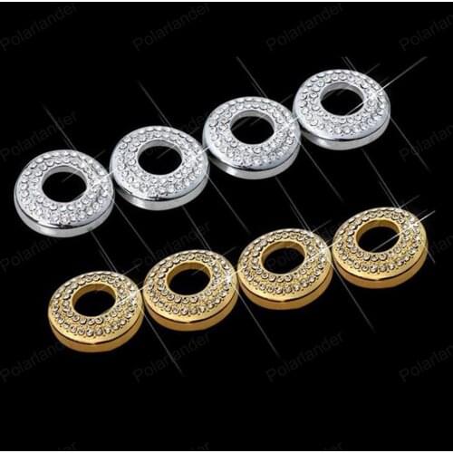 4 pcs Car styling door bolt lock pin door switch button sticker trim ring for M/recedes B/enz E-class new C-class GLC GLA GLK