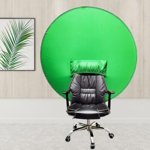 56" 142cm Green Screen Backdrops Photography Background Portable Foldable Round Backdrop Cloth for Video Studio Live Broadcast
