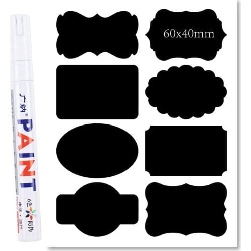 6x4cm Waterproof Chalkboard Kitchen Spice Label Stickers Home Jars Bottles Tags Blackboard Labels Stickers