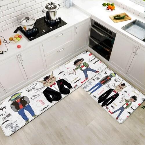 Abstract Portrait Kitchen Rug Anti-slip Area Rug for Living Room Balcony Absorbent Carpet Entrance Doormat Soft Home Welcome Mat