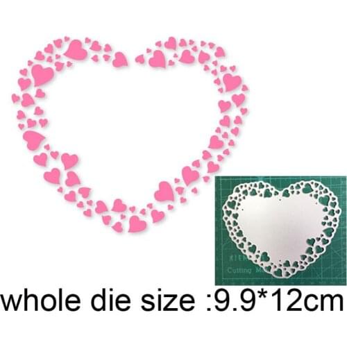 2020 New Metal dies Hearts Background Frame Cutting Dies DIY Scrapbooking Dies Paper Card Making Embossing Decoration Craft Dies