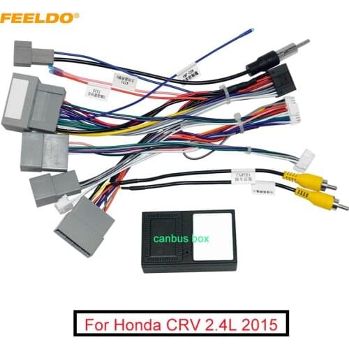 FEELDO Car 16pin Audio Wiring Harness With Canbus BOX For Honda CRV 2.4L Stereo Installation Wire Adapter