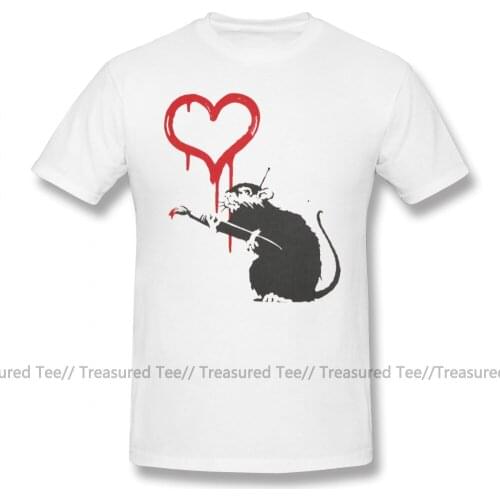 Bansky T Shirt Banksy Inspired Painting Artist Rat T-Shirt Male Funny Tee Shirt Print Big Tshirt