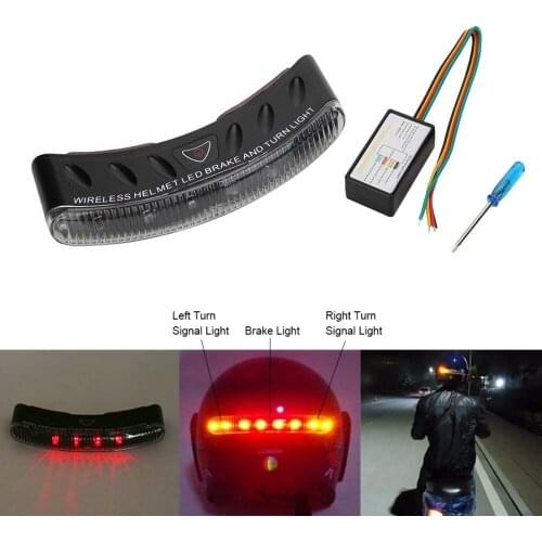 Motorcycle Helmet Wireless Turn Signal LED Running Brake Light Turn Signal Stop Safety Light Brake Light For Harley Honda Suzuki