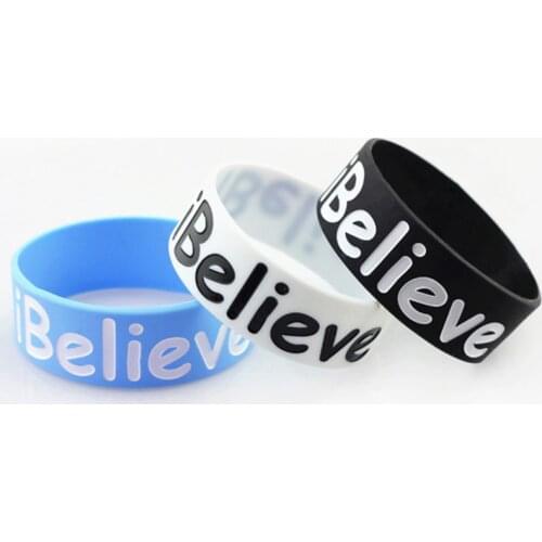 I believe wide Kevin Durant sport silicone rubber bracelet wristband keychain belief inspiration