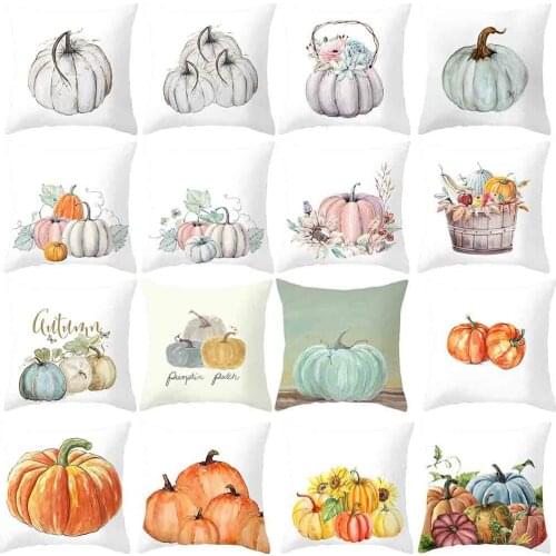 Pumpkin Print Cushion Cover Halloween Decorations Pillow Cases Chair Car Sofa Pillow Cover Home Decorative Pillow 45x45cm