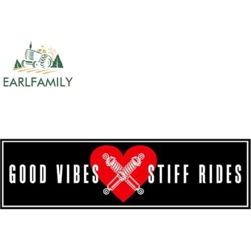 EARLFAMILY 15cm x 4.3cm Good Vibes X Stuff Rides Slap Sticker Waterproof Car Styling Window Car Bumper Decal Vinyl Car Stickers