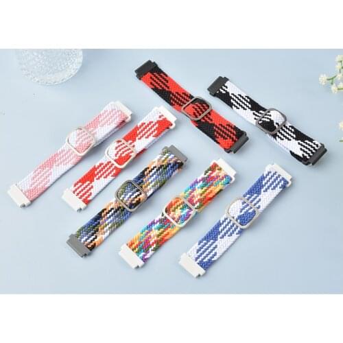 Elastic strap For Samsung Galaxy watch 3 active 2 46mm 42mm 20mm 22mm Adjustable braided 40/44mm Gear S3 bracelet Huawei GT2 Pro