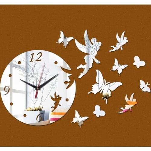 Hot sale promotion new real vintage wall Quartz clock in the 3d acrylic mirror modern home decor