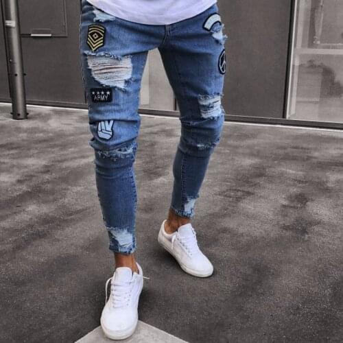 HAMPSON LANQE Ripped Jeans For Men